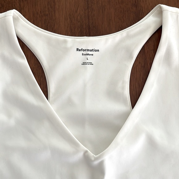 Reformation Bella Ecomove Active Dress White - Size L - Picture 6 of 9